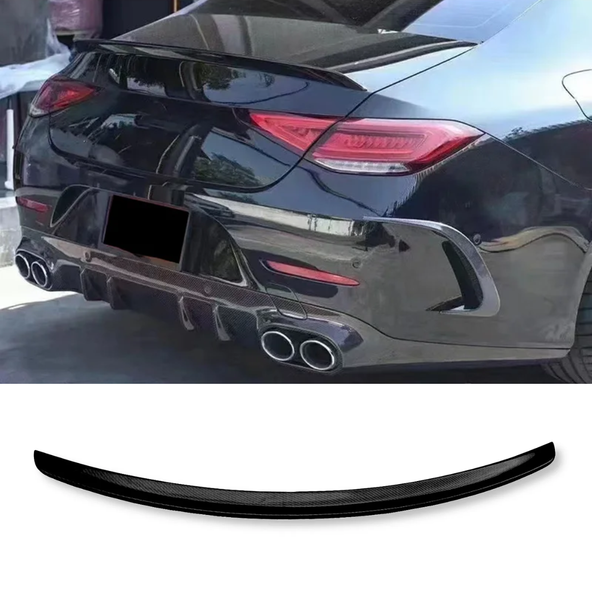 Carbon Fiber effect AMG Style Rear Boot Spoiler 