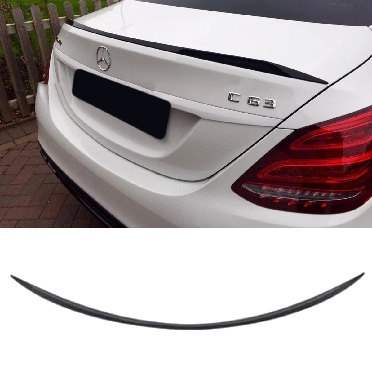 Gloss Black C63S AMG Style Rear Boot Spoiler