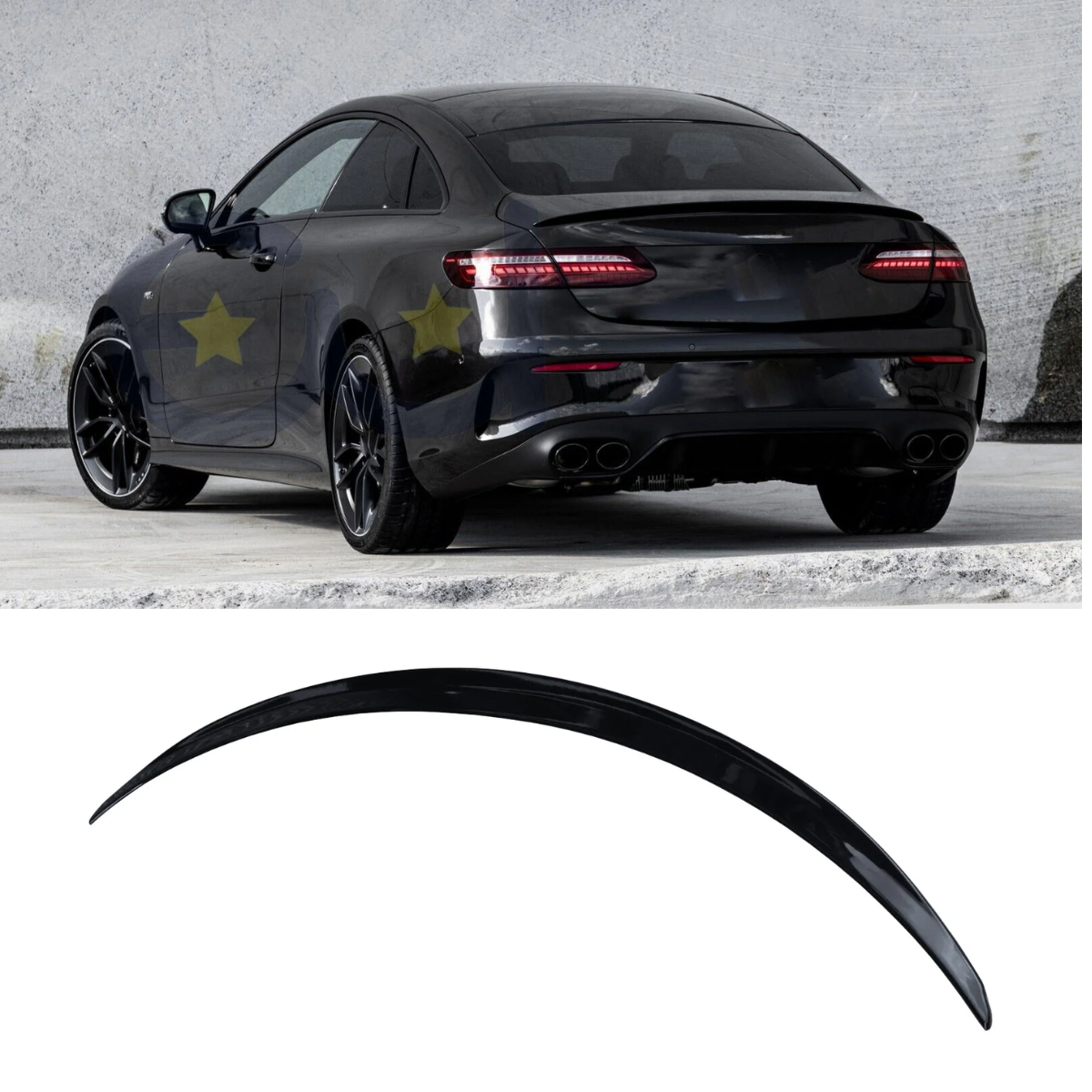 Gloss Black E63S Style Rear Boot Spoiler 