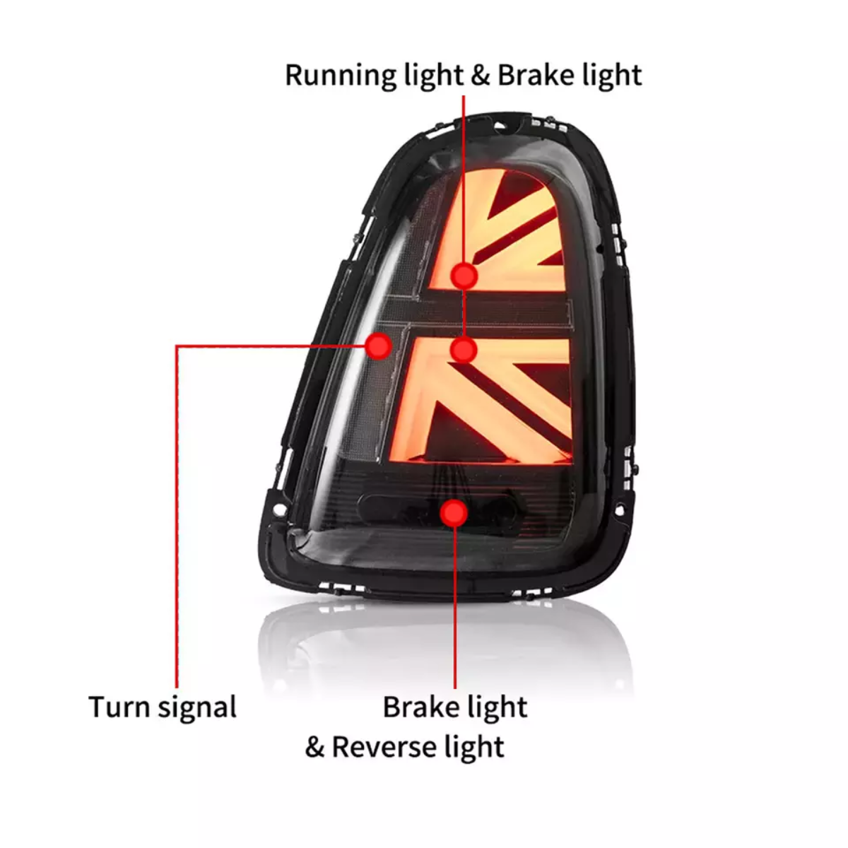  Clear LED Tail Lights - Union Jack