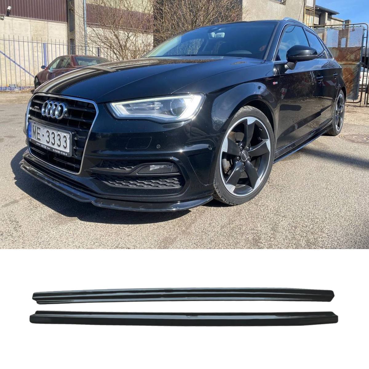 ) Side Skirt Blades (Gloss Black)