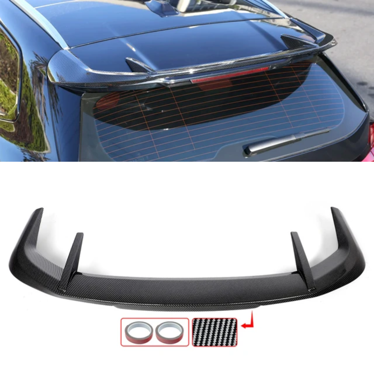 Gloss Carbon Effect M Performance Rear Roof Spoiler Wing Lip for BMW X1 U11 (2022-2024)