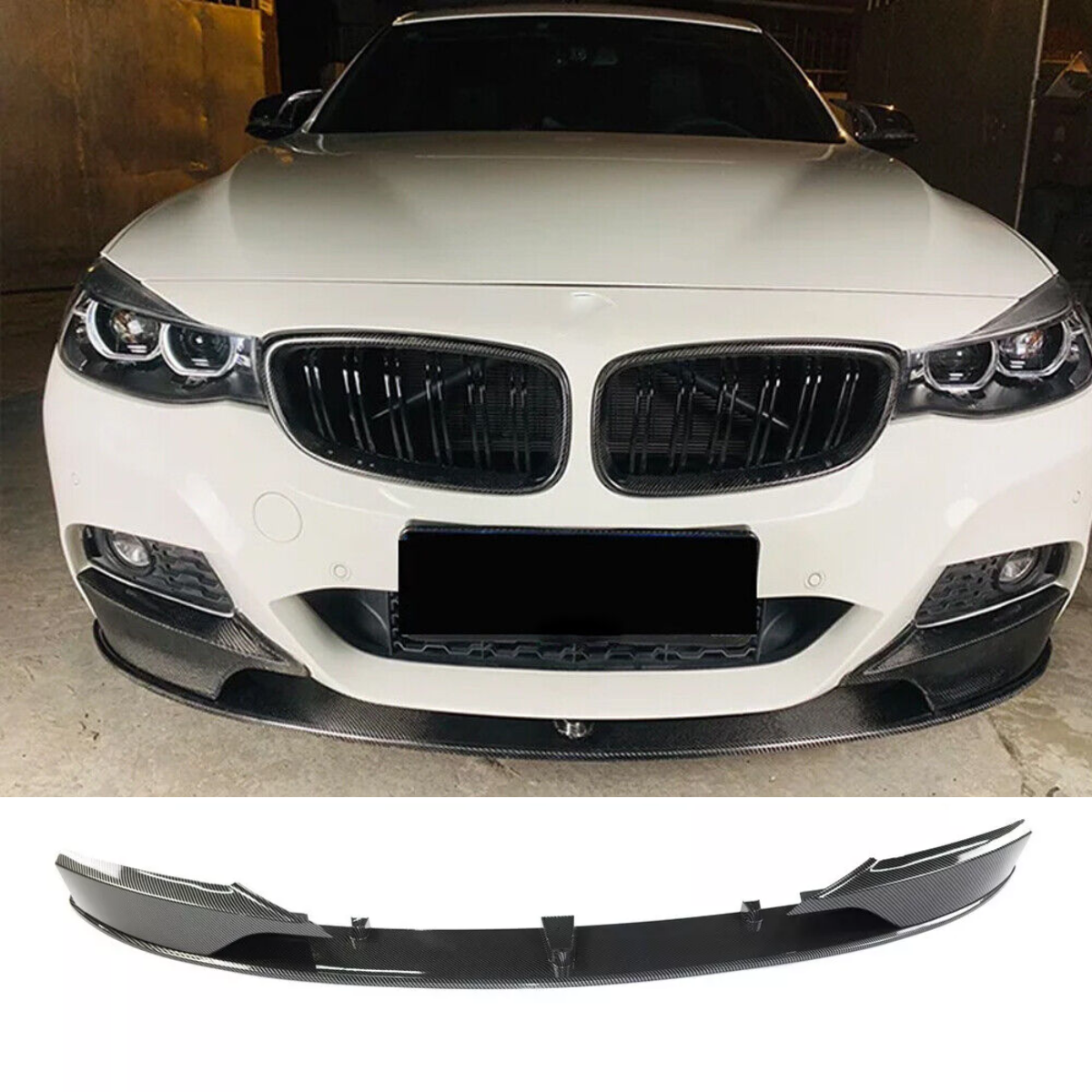 Carbon Fibre Look Front Spoiler Splitter Lip