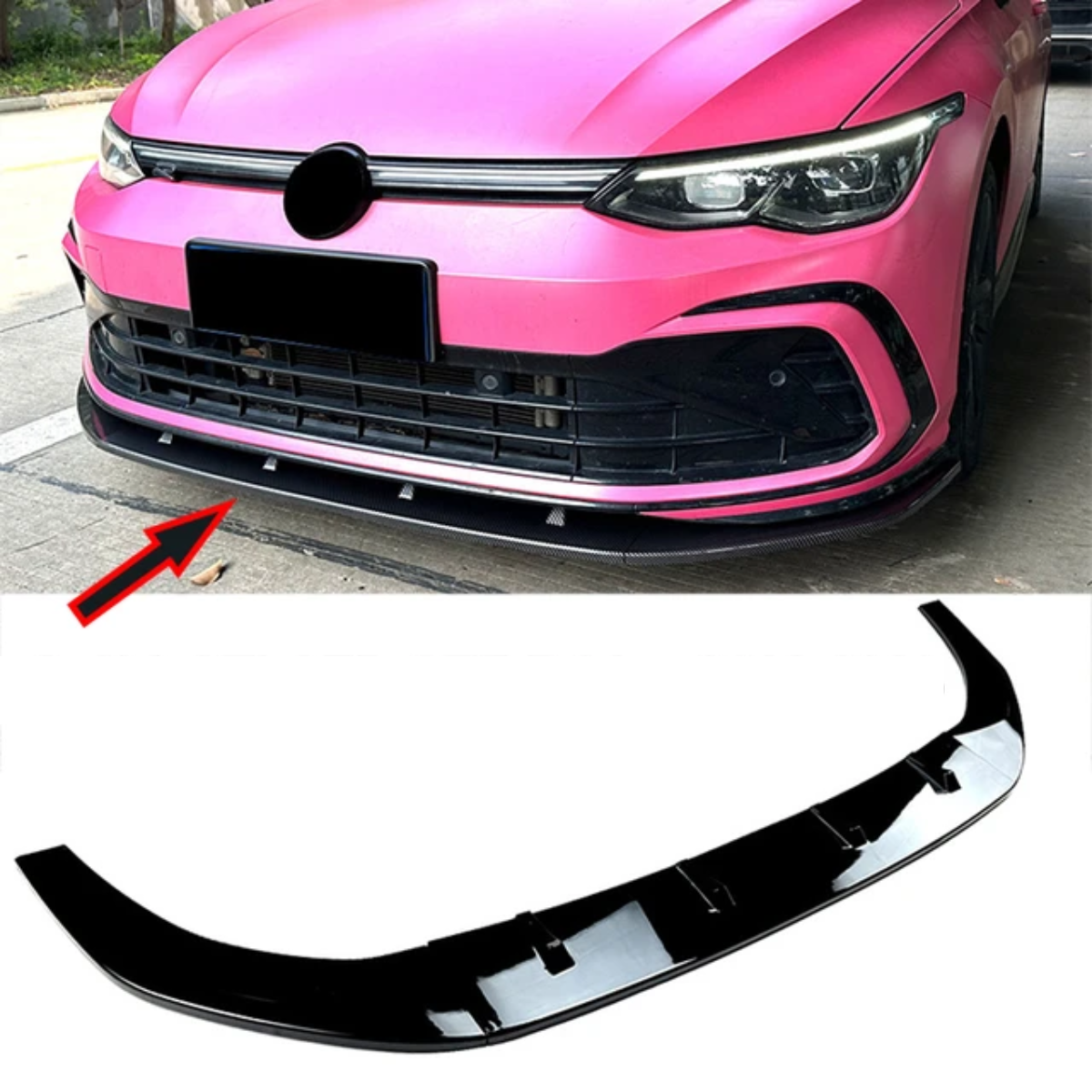 Gloss Black Front Lip Splitter Spoiler