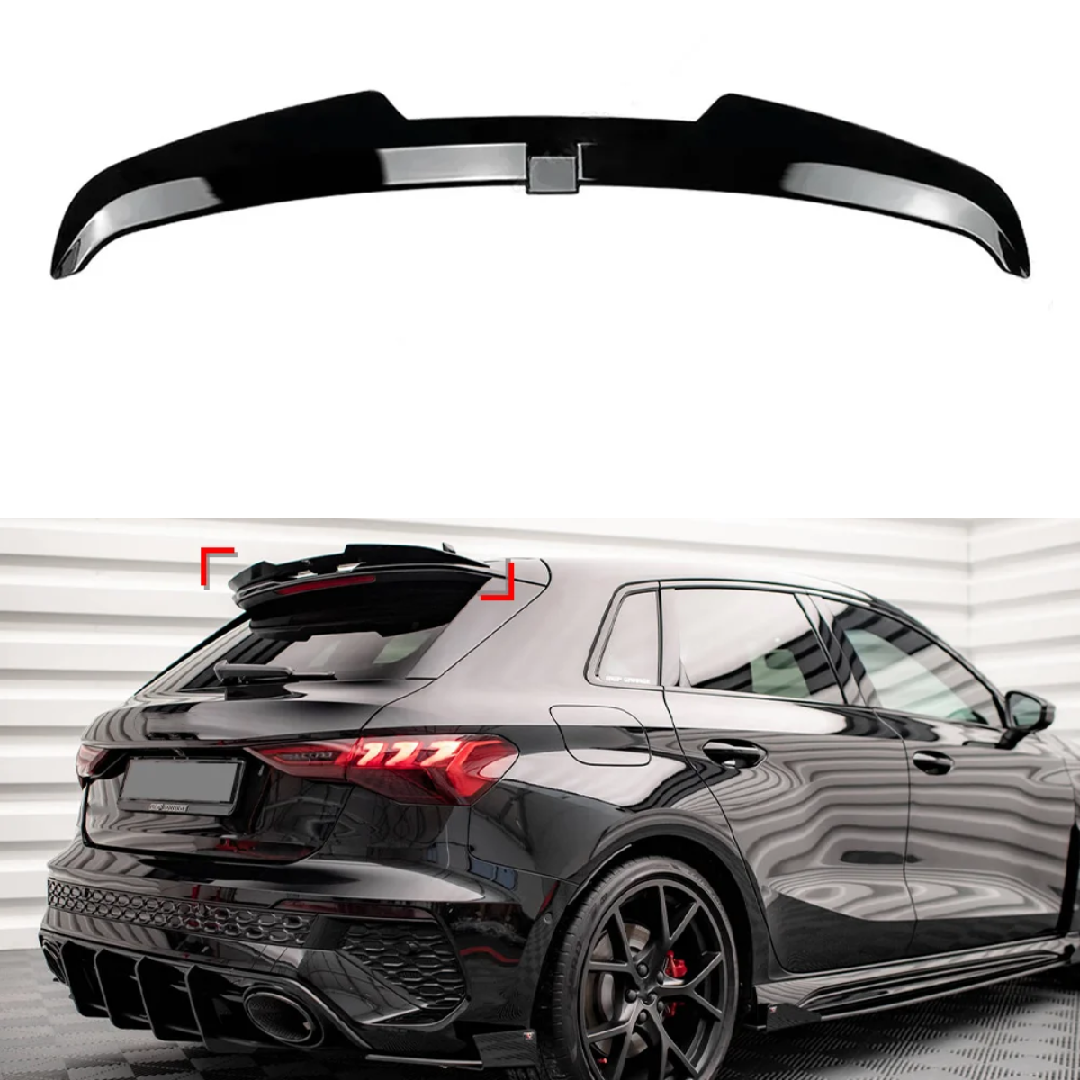 Audi RS3 8Y Sportback (2020+) Rear Gloss Black Roof Spoiler Lip Wing Kit