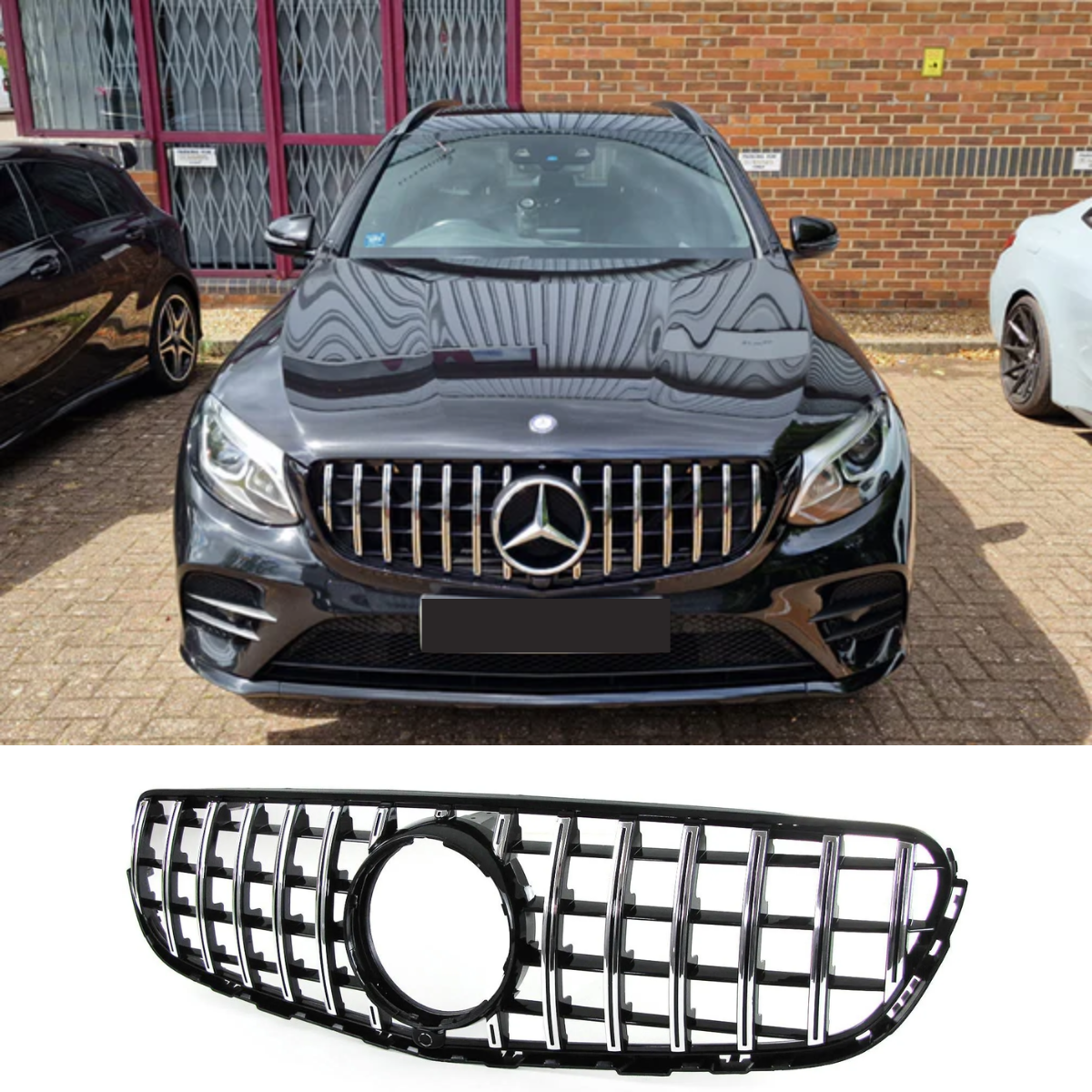 Chrome Panamericana GT Style Grille for Mercedes Benz GLC SUV X253 C253 (2016-2020)