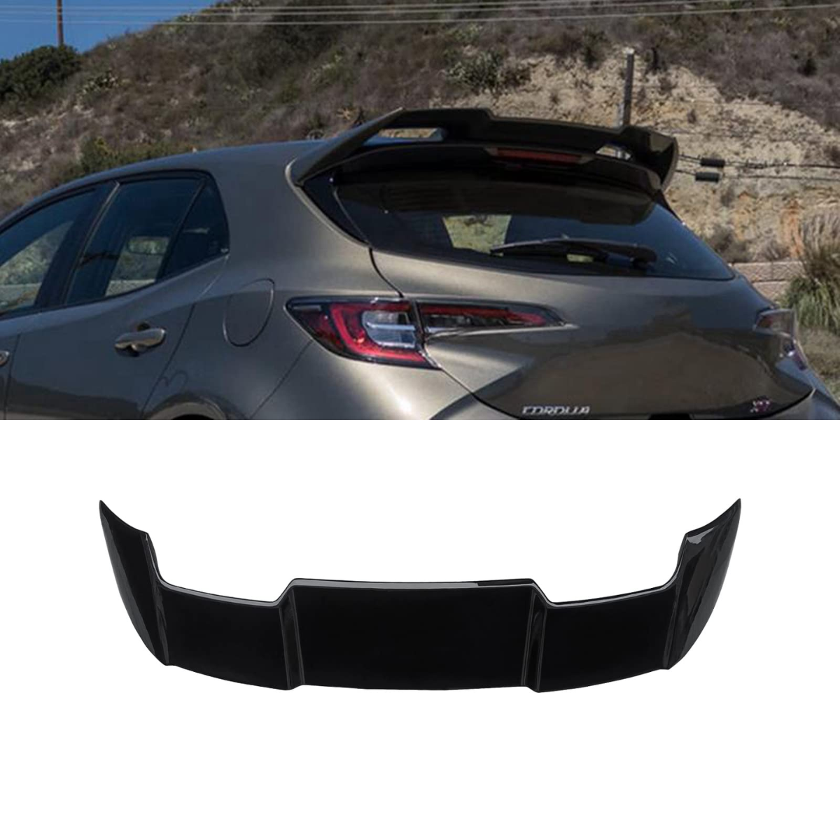 Gloss Vortex V Style Rear Roof Boot Hatchback Spoiler - 18+