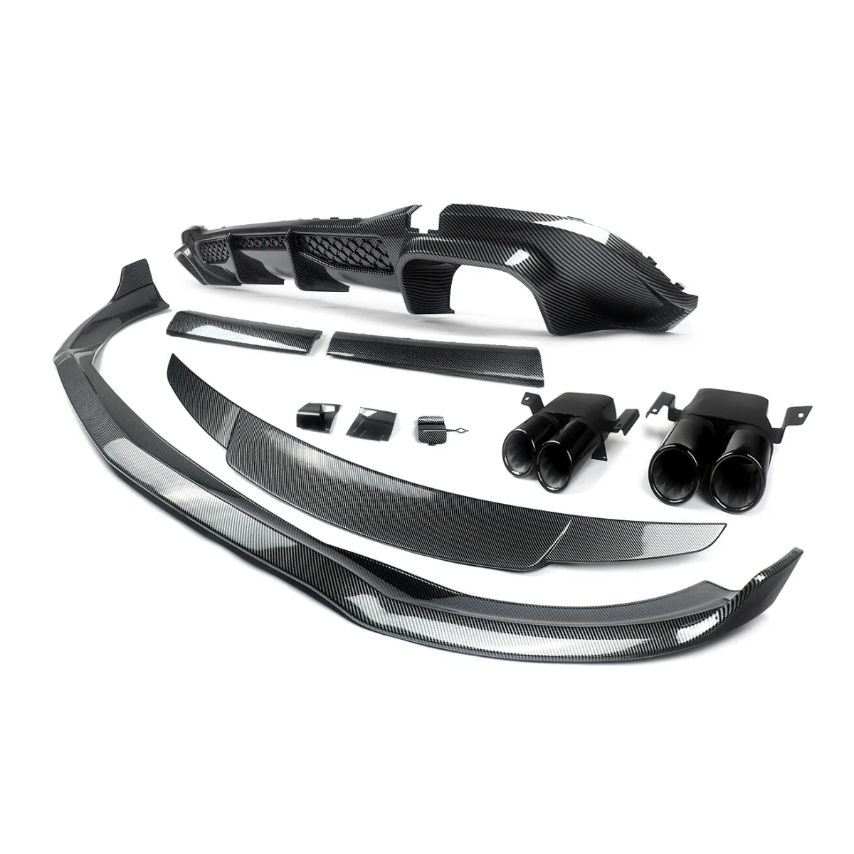 AMG Style Carbon Look Front Splitter & Rear Diffuser Kit for Mercedes S-Class W223