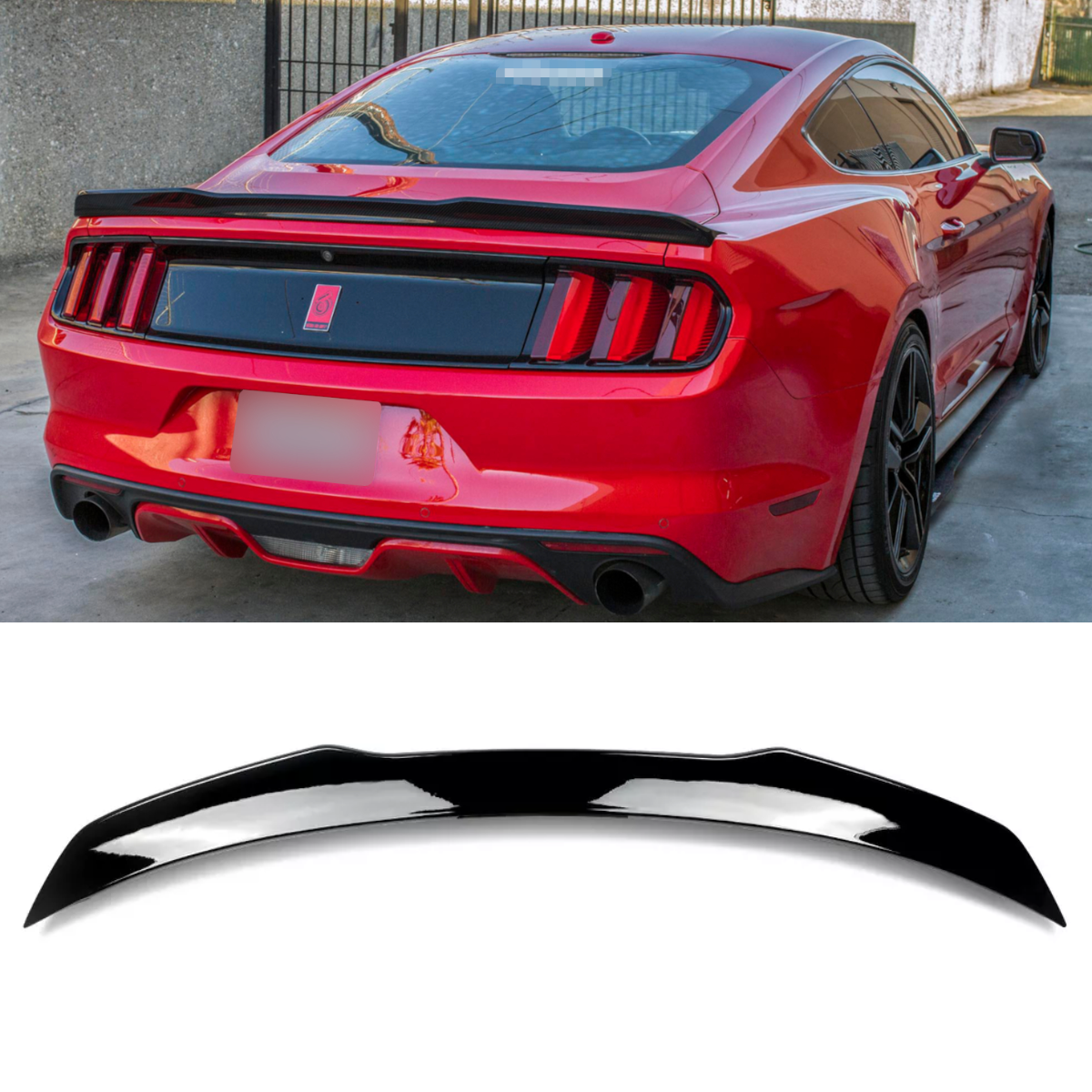 H-Style Rear Trunk Spoiler Lip Gloss Black (2015-2022)