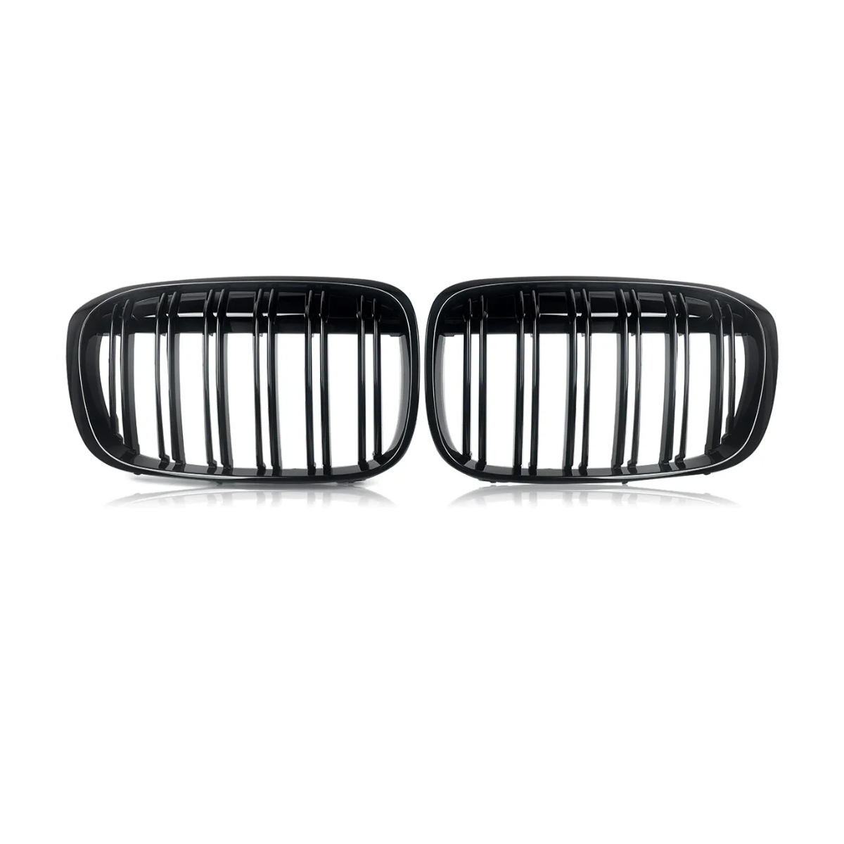 Gloss Black Dual Slat Kidney Grille Grill 