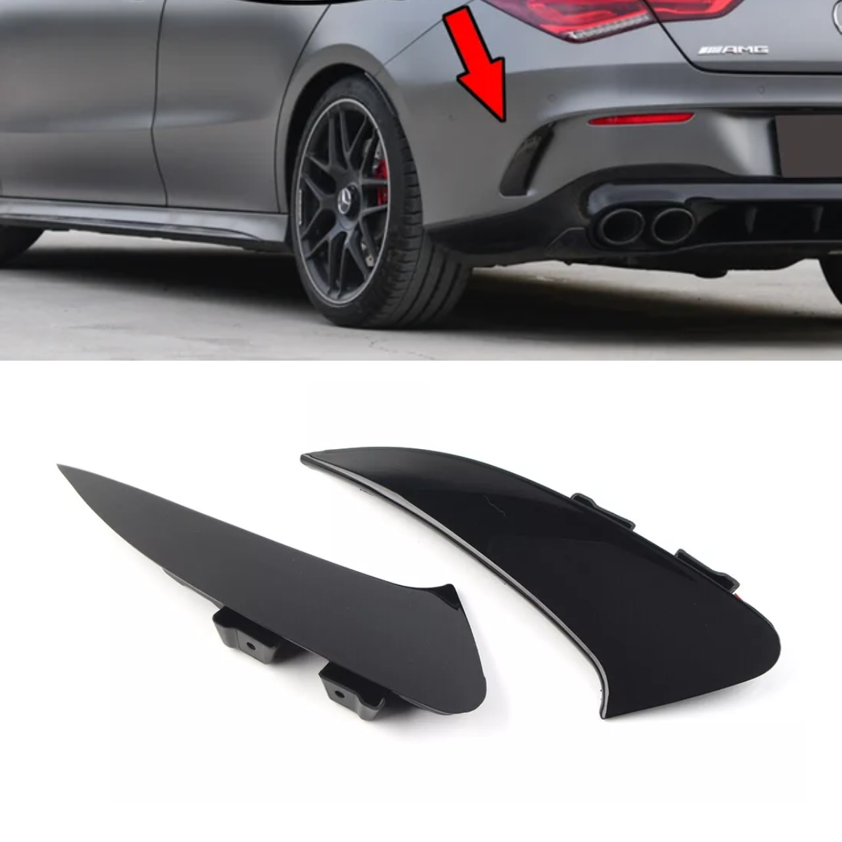 Rear Bumper Splitter Spoiler Canard Vent for Mercedes Benz CLA C118 (2020+)