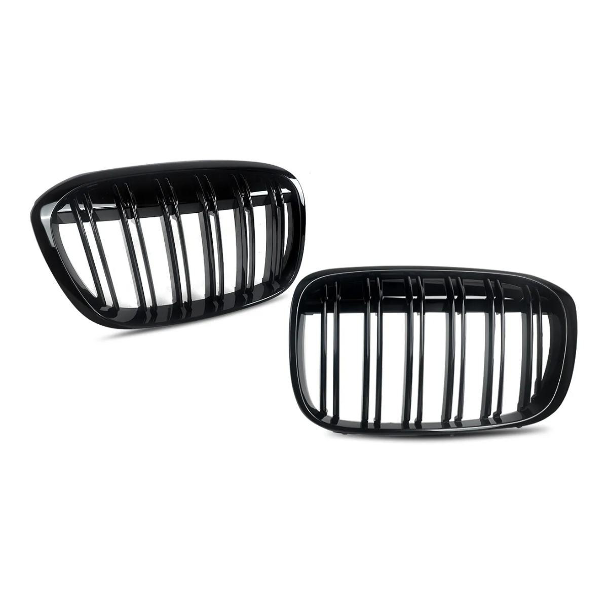 Gloss Black Dual Slat Kidney Grille Grill 