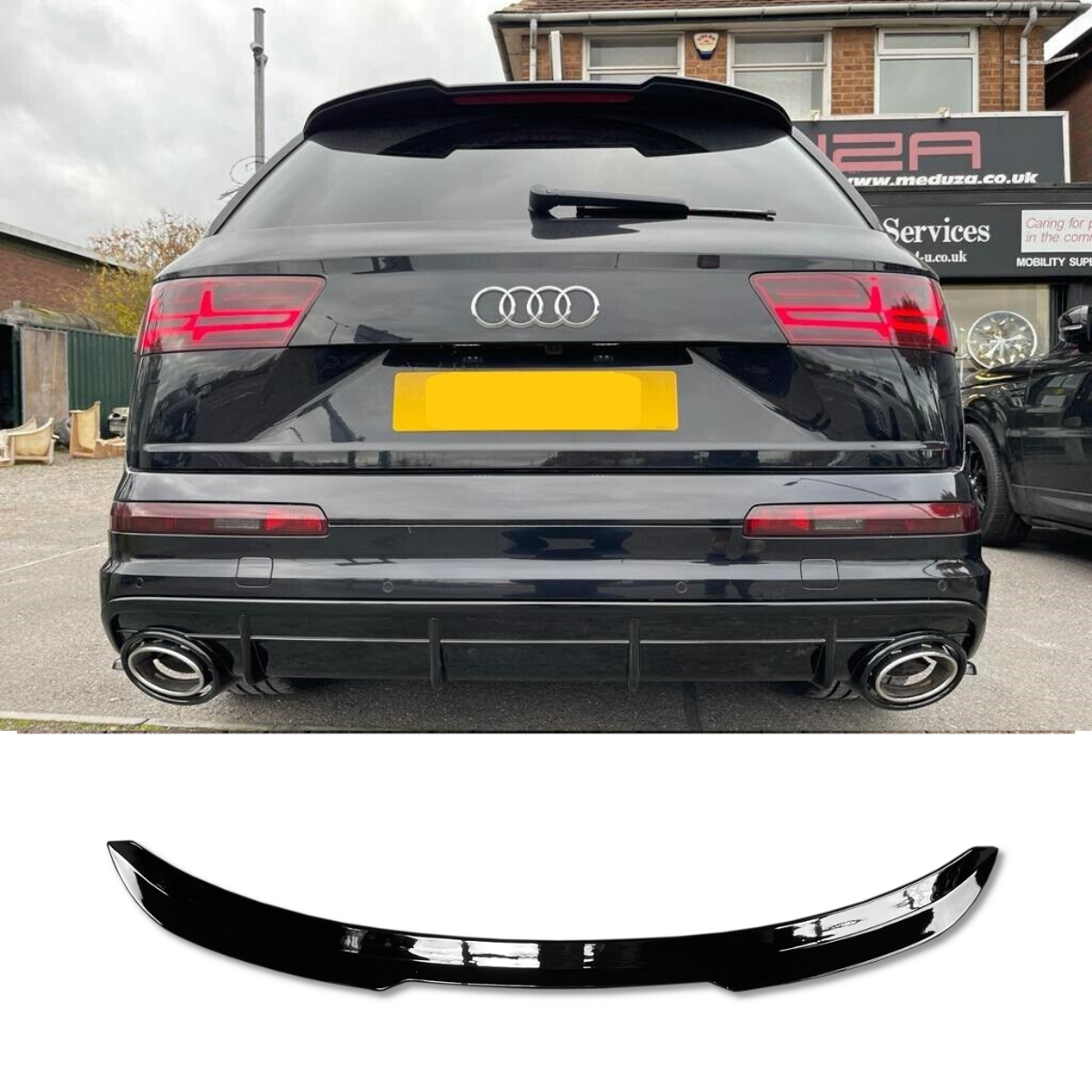 GLOSS BLACK ROOF WING SPOILER FOR AUDI Q7 SQ7 S LINE 2016-2019