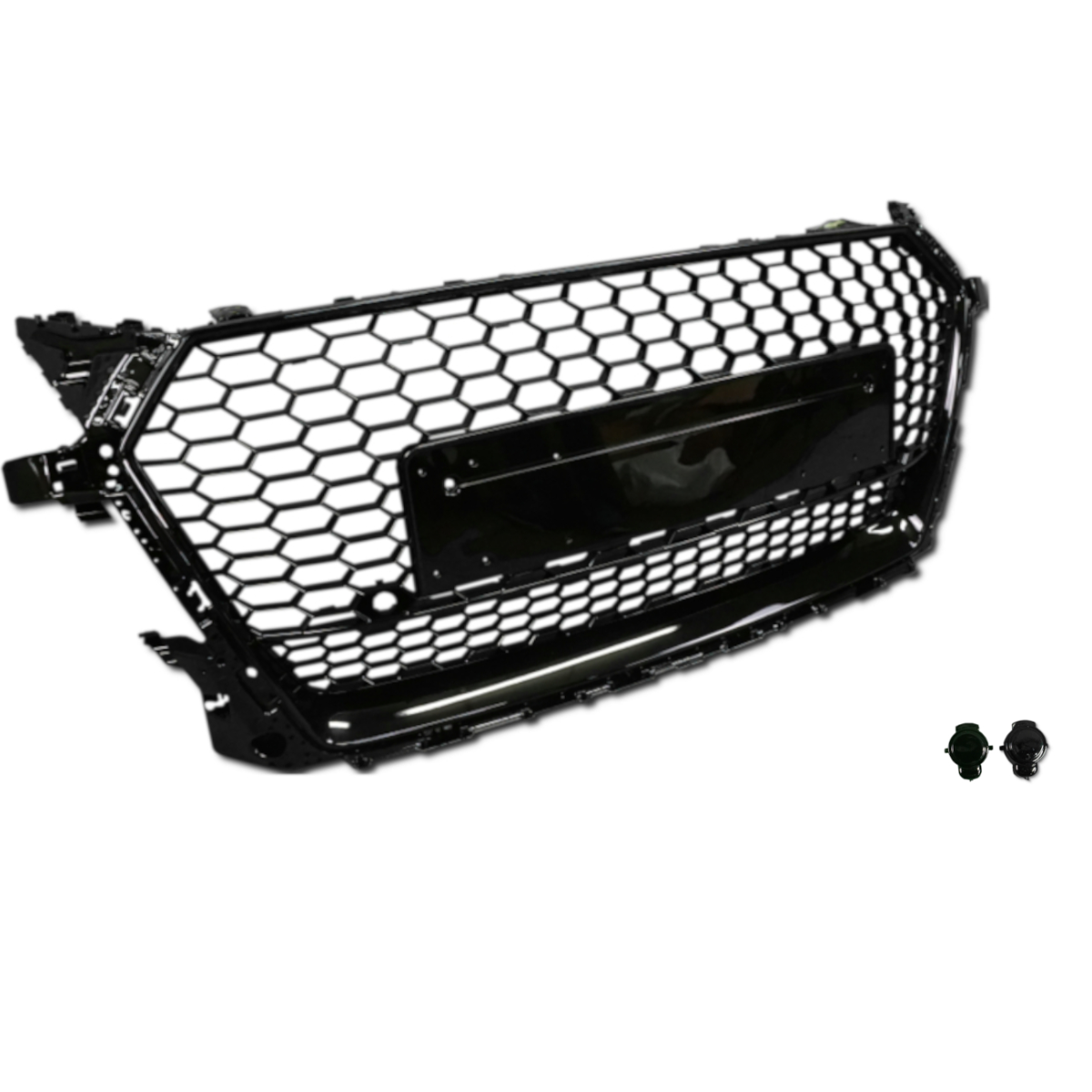 Audi TT (2014-2018) Gloss Black Honeycomb Front Grille - RS Style Badgeless Grill