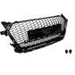 Audi TT (2014-2019) Gloss Black Honeycomb Front Grille - RS Style Badgeless Grill