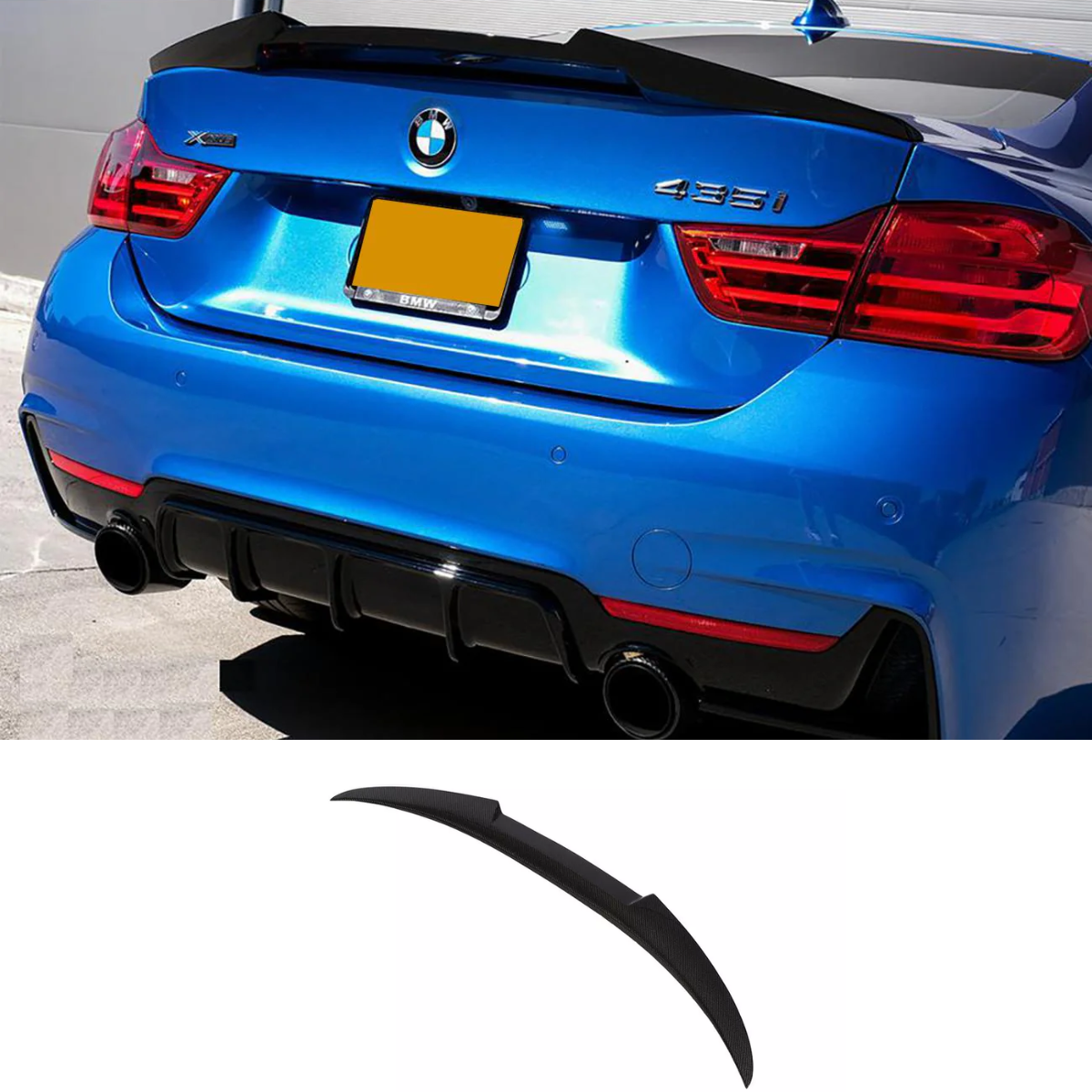 Rear Spoiler V Style Highkick Carbon Fiber