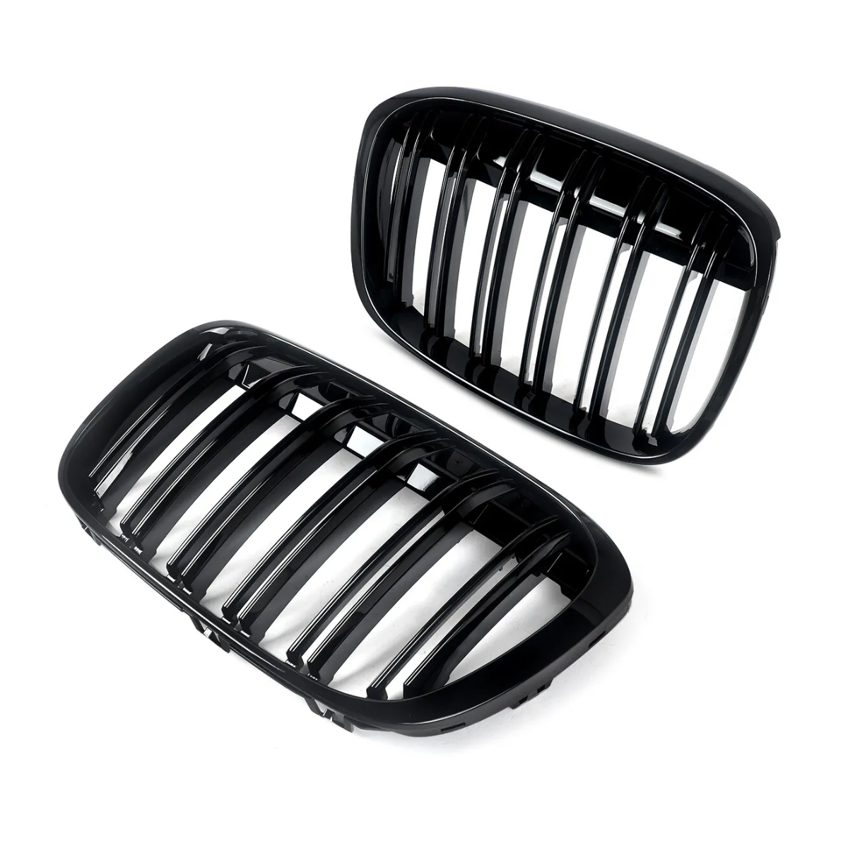 Gloss Black Dual Slat Kidney Grille Grill 