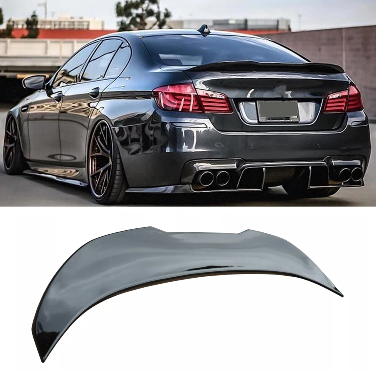 Gloss Black PSM Style Rear Boot Lip Spoiler 