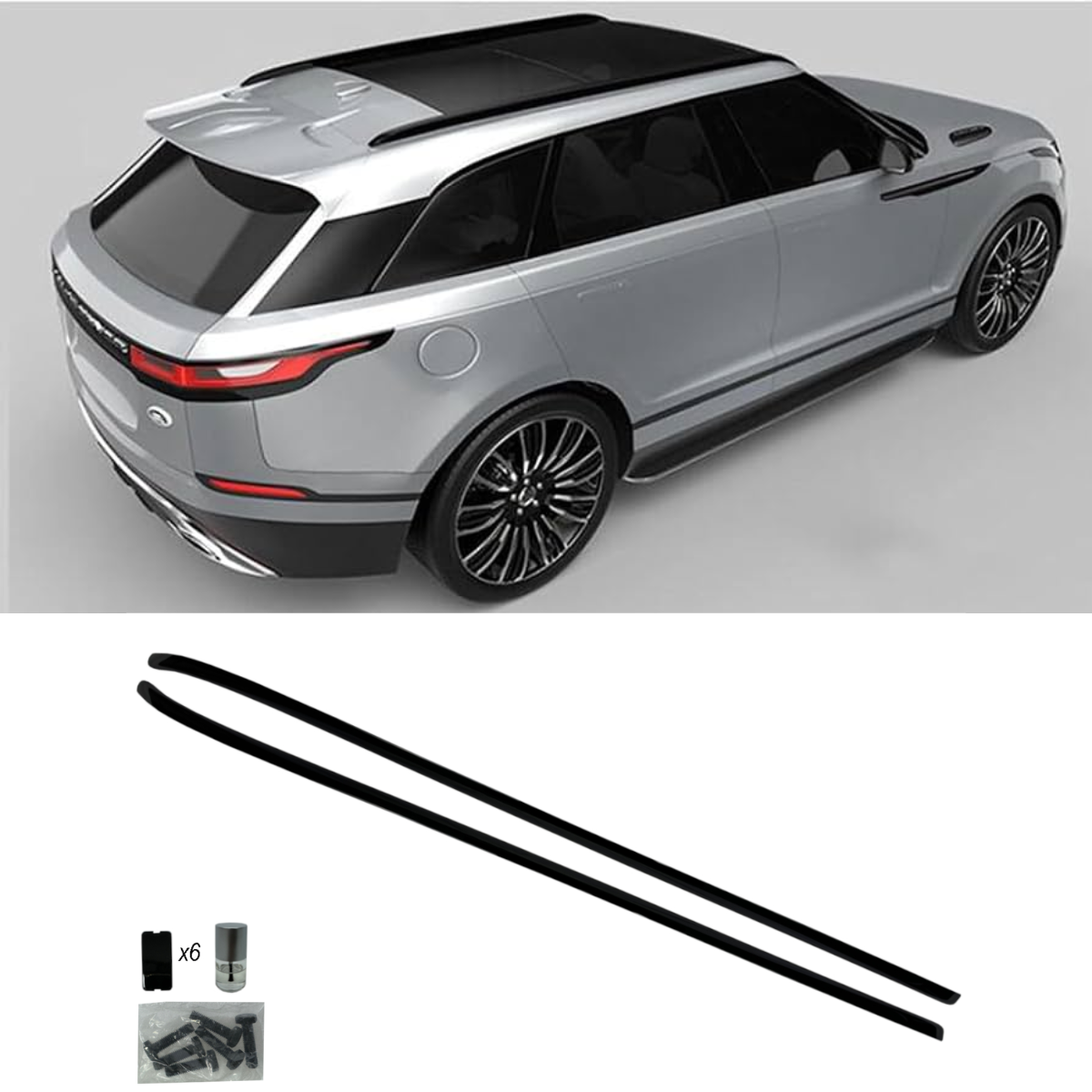 Range Rover Velar L560 Aluminium Roof Rails Bars Gloss Black (2017+)