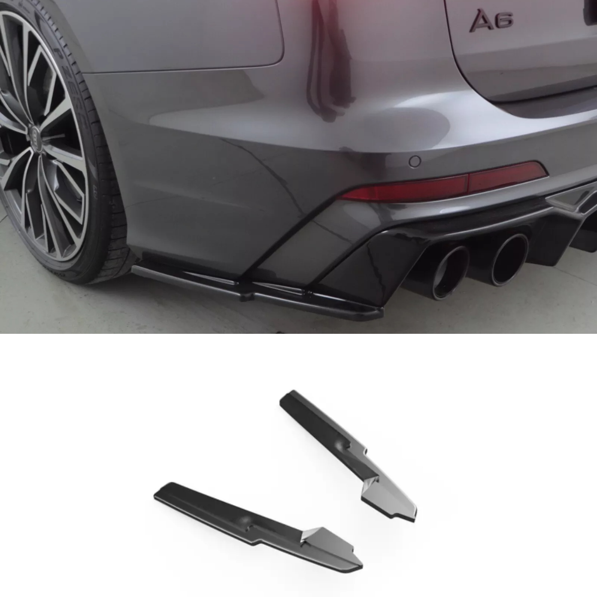 Audi S6 (C8) Sedan & Avant (2019+) Rear Side Splitters (2pcs)