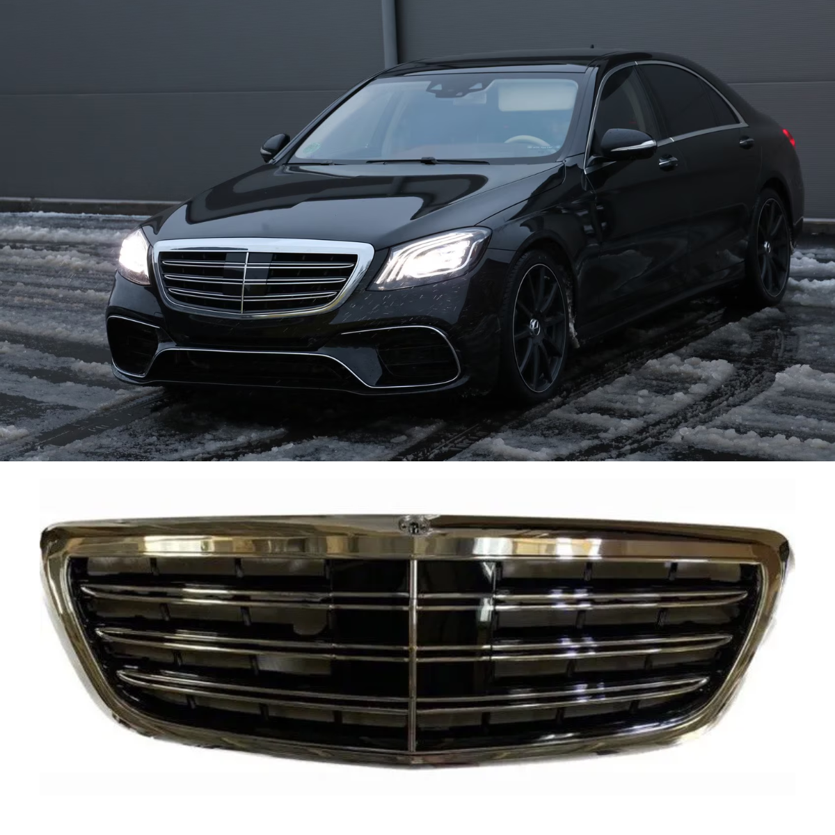 Chrome and Black Grille Upgrade for Mercedes S Class W222 (2013-2017)