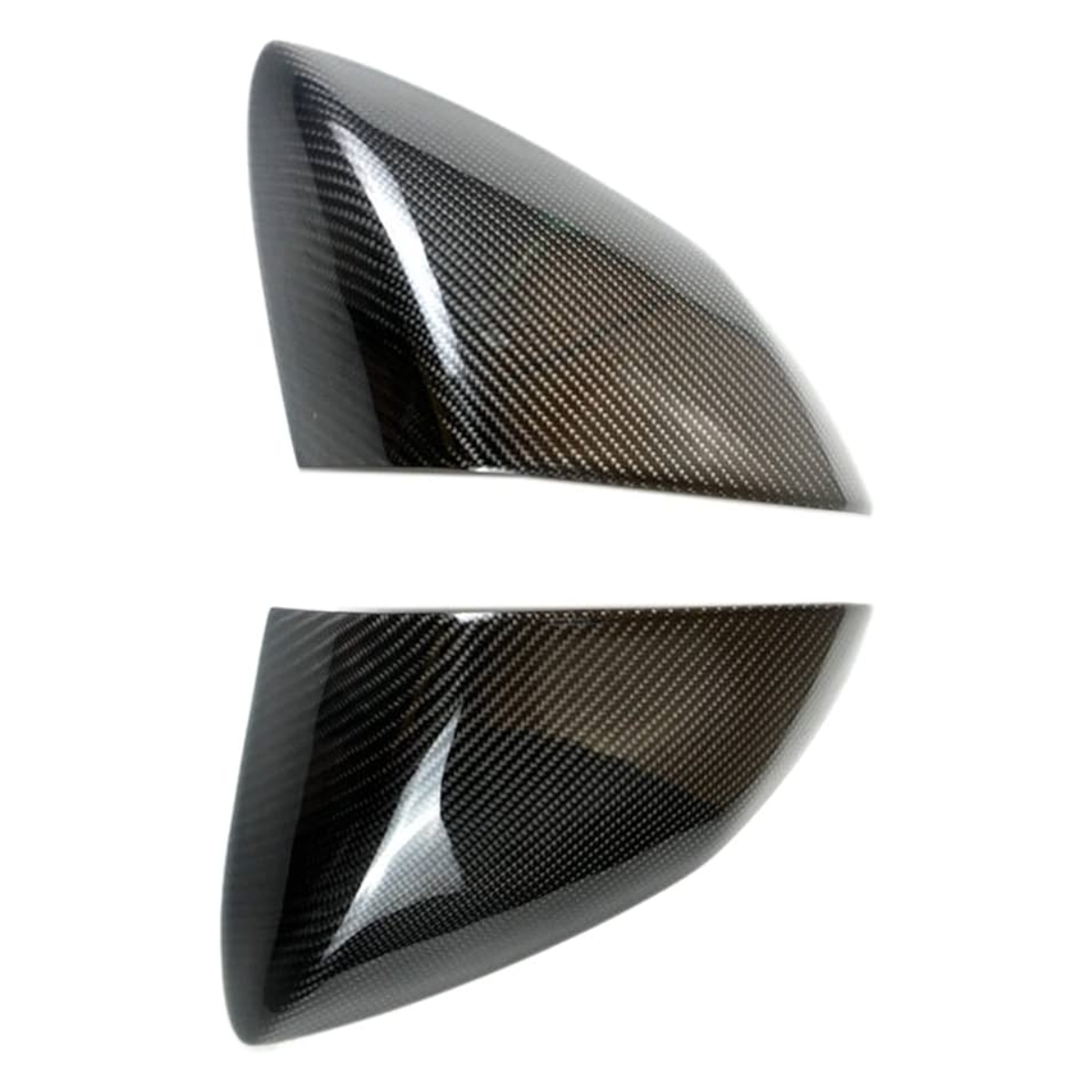 Carbon Fiber Mirror Caps - Shiny Carbon Finish