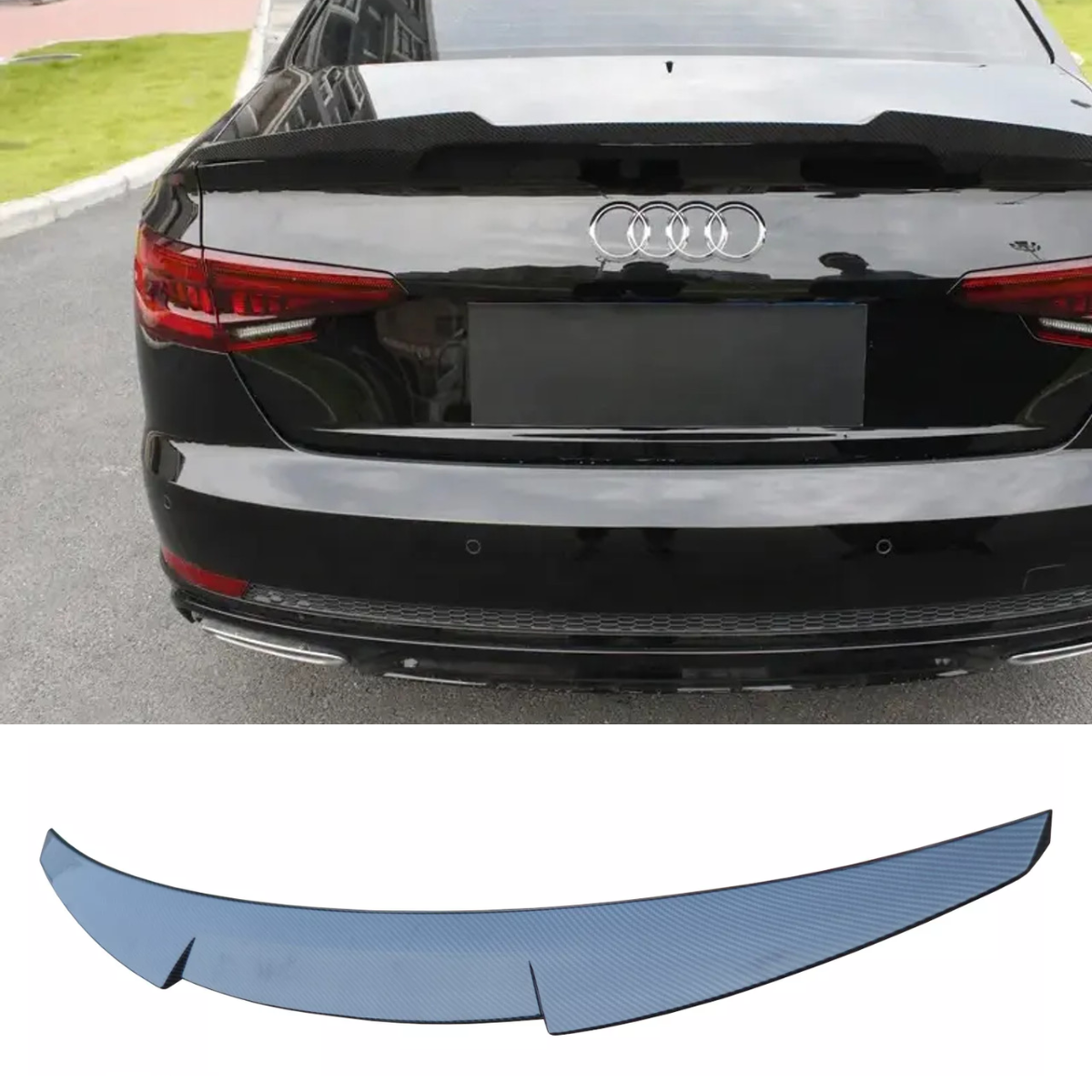 Carbon Fibre effect V Style Rear Boot Trunk Spoiler