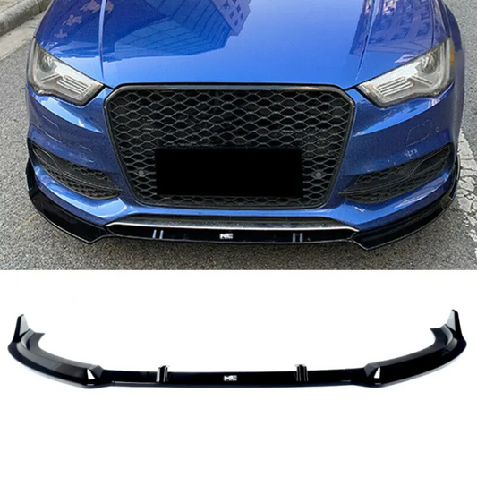 Audi S3 (2013-2016) 8V Front Lip Splitter Spoiler - Gloss Black Body Kit Upgrade