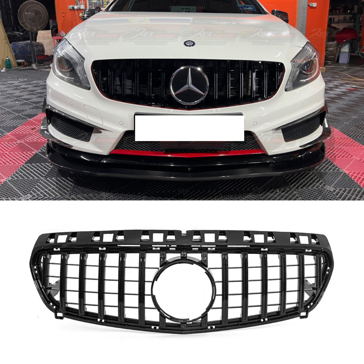 GT Style Black Front Grille Panamericana for Mercedes A Class W176 A45 (2012-2015)