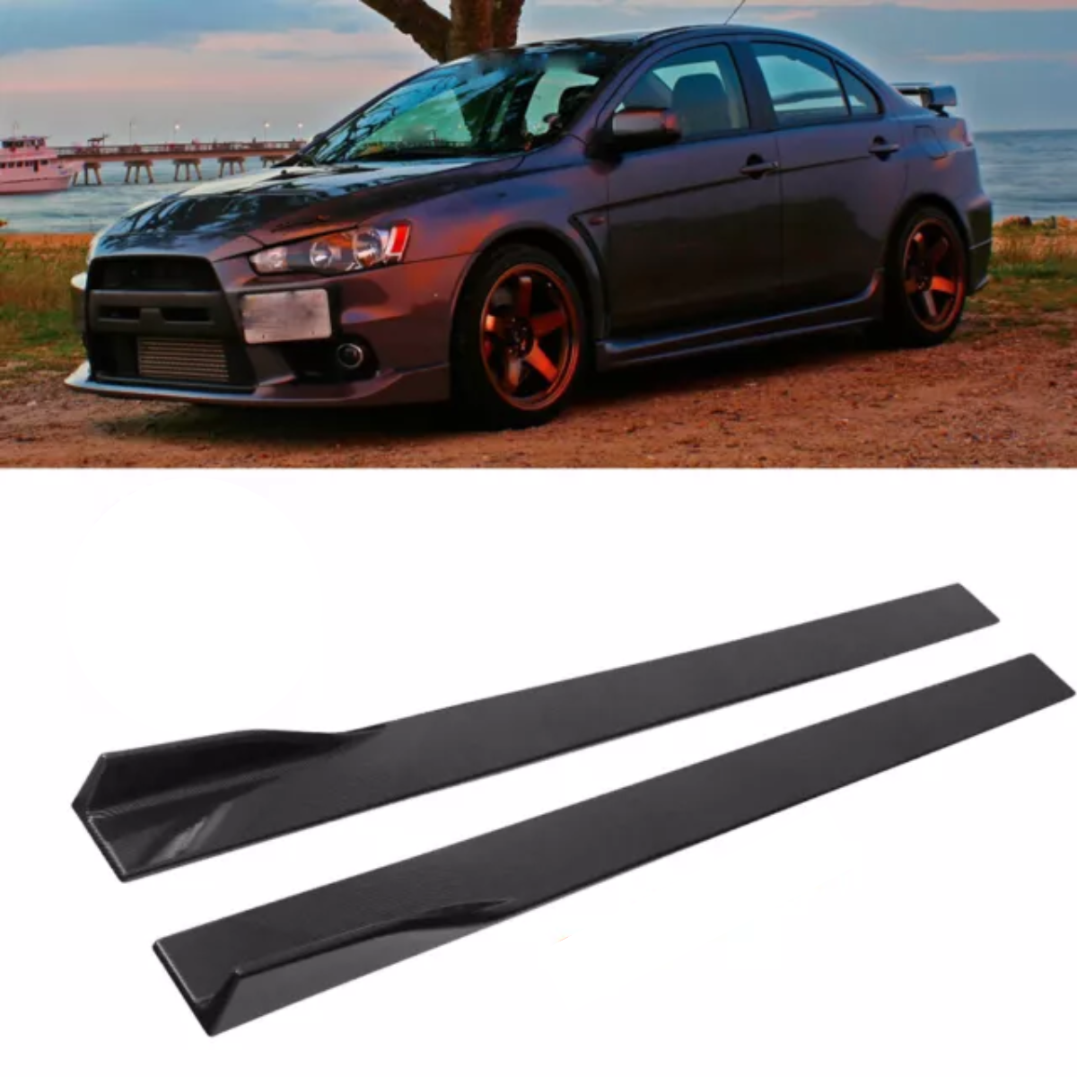 Gloss Side Skirt Panel Spoiler Splitter Rocker Lips