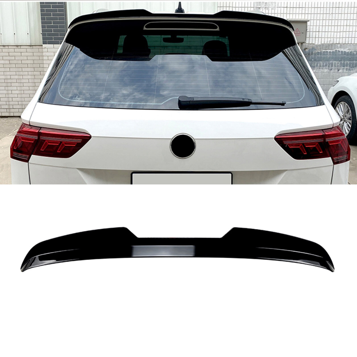 Gloss Black Rear Roof Spoiler Lip Wing Boot for VW T-Roc (2017-2023)