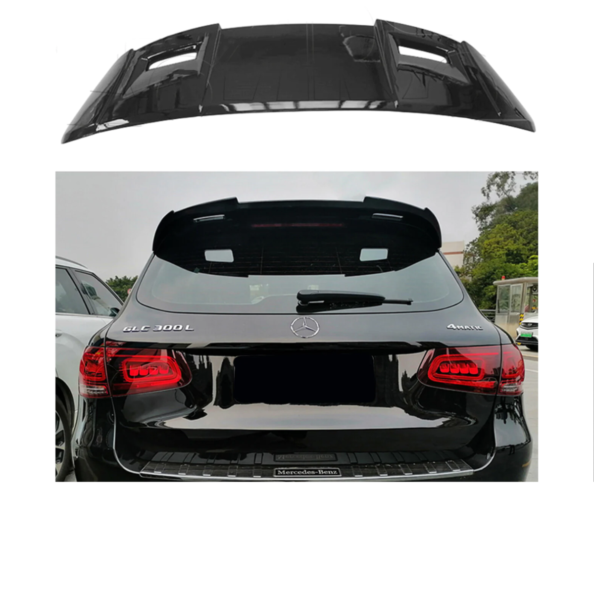 Gloss Black AMG Style Risper Rear Spoiler for Mercedes GLC X253 (2015+)