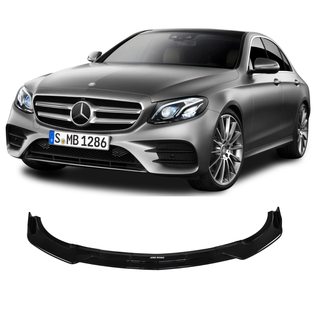 Gloss Black AMG Style Front Splitter Spoiler Lip 