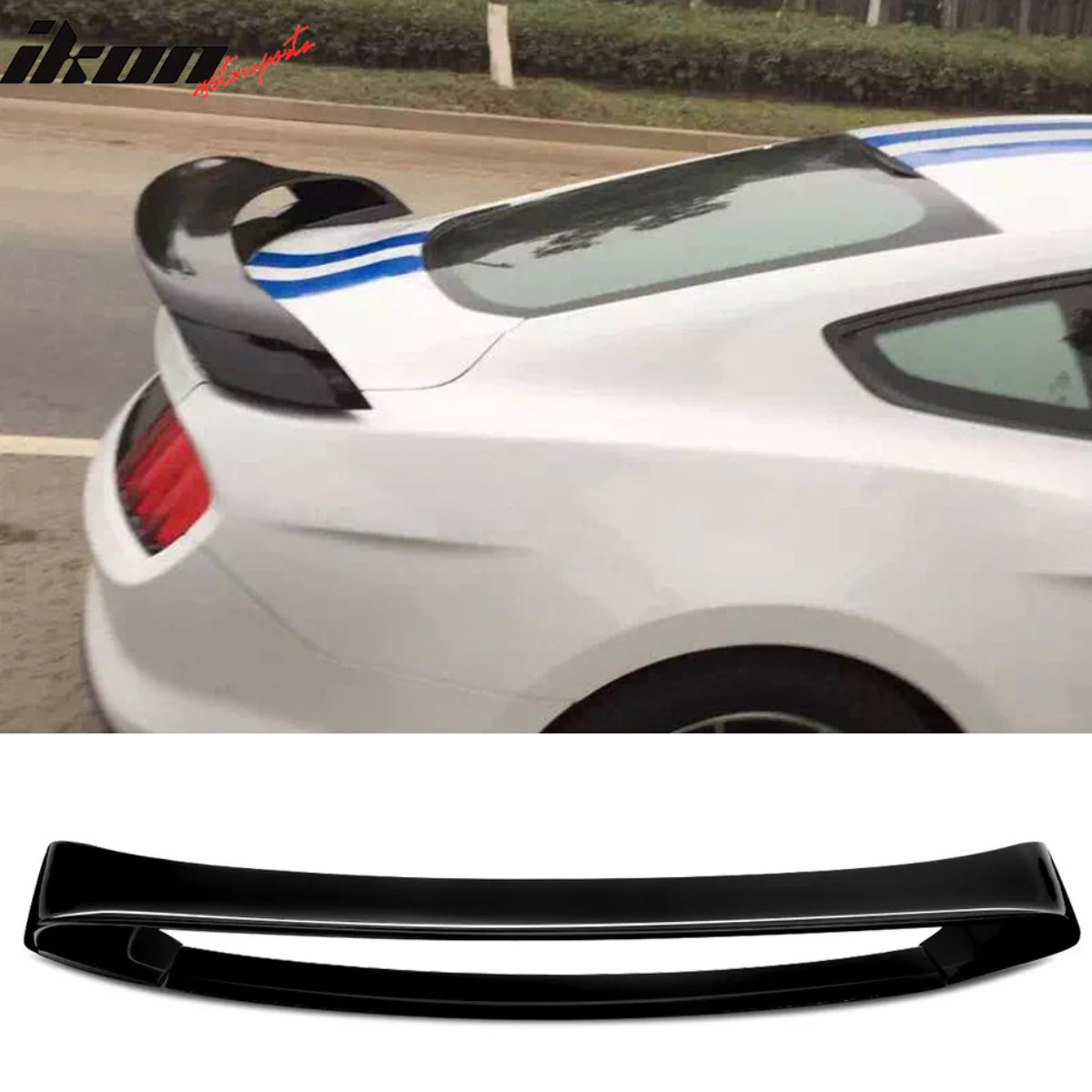  GT350 Style Gloss Black Rear Trunk Spoiler Wing (2015-2020)