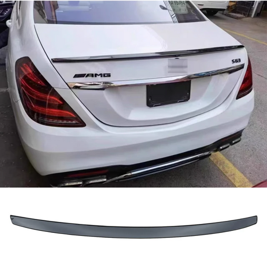 Mercedes S Class W222 Gloss Black Rear Boot Trunk Lip Spoiler Wing (2013-2020)