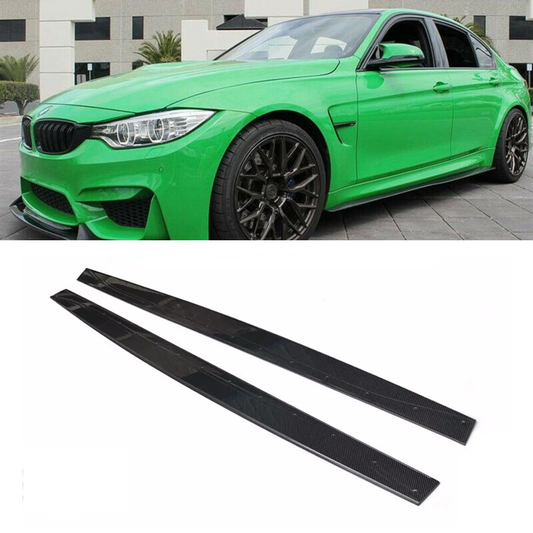 Performance Style Carbon Fiber Side Skirt Extensions Set