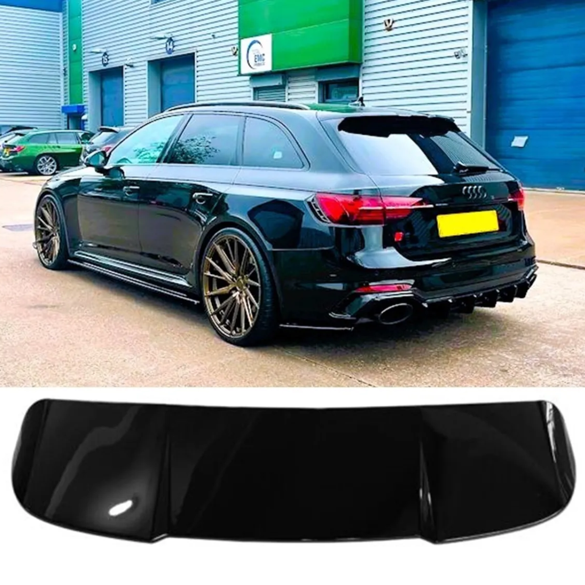 Audi A4 B9 Avant (2017+) RS4-Look Rear Roof Boot Spoiler - Gloss Black