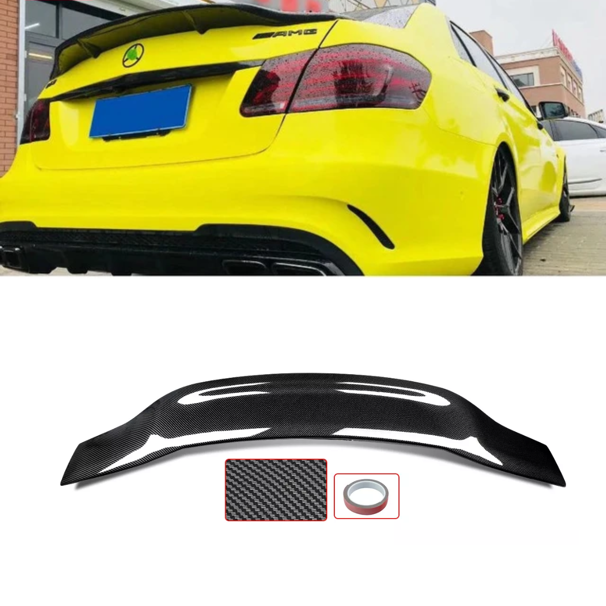 Gloss Carbon Effect Rear Spoiler Boot Lip RT Style ABS