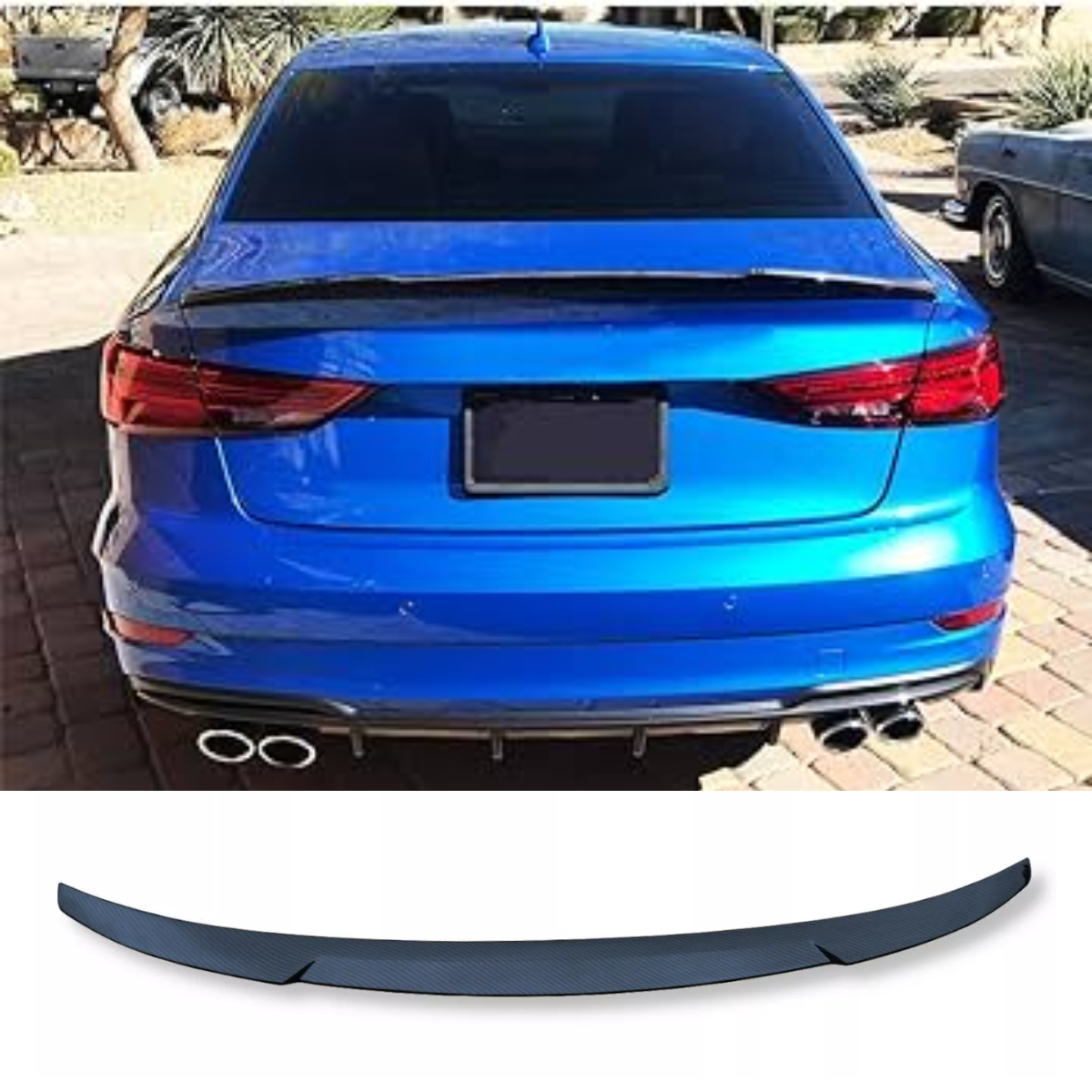 Carbon Fibre effect V Style Rear Boot Trunk Spoiler 