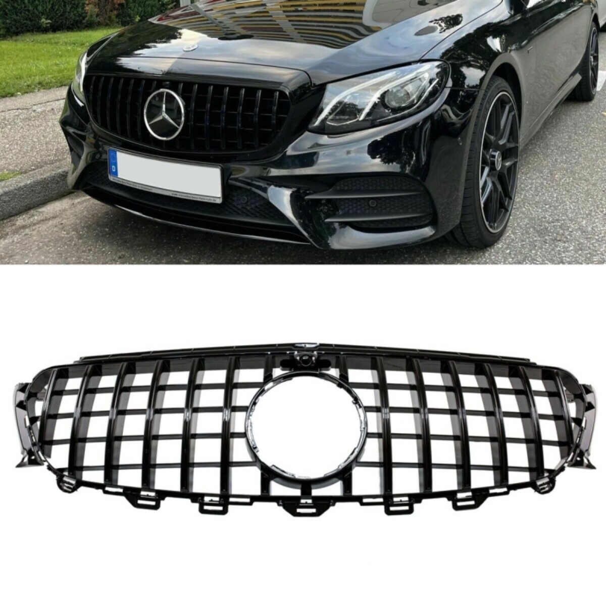  E63 AMG Gloss Black Front Grille