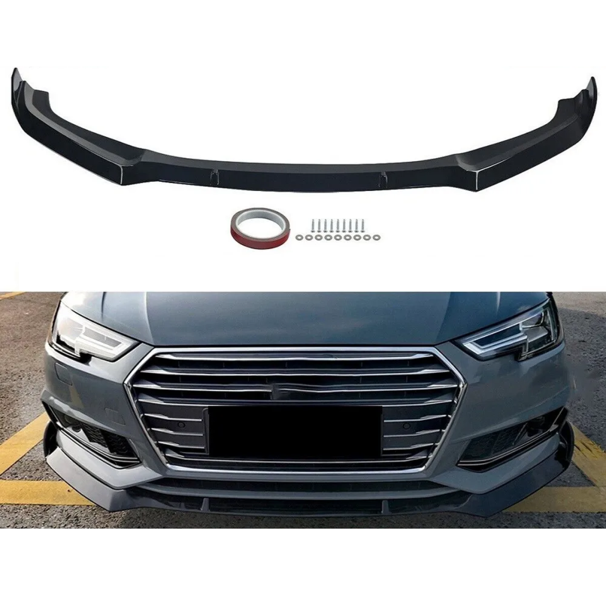 Audi A4 B9 Avant (2016-2019) S-Line Front Splitter Lip - Gloss Black