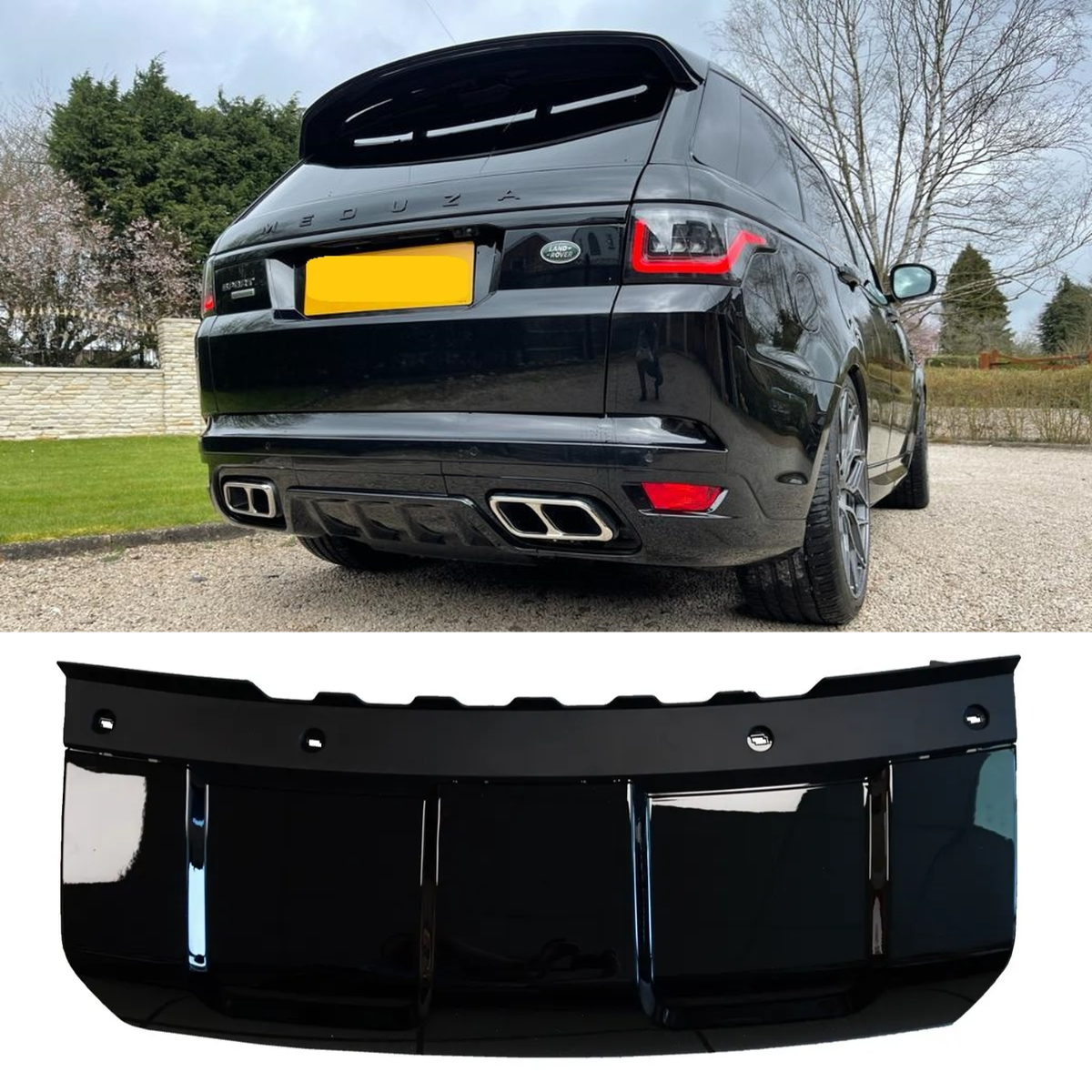 Range Rover Sport L494 Rear Bumper Diffuser (2014-2017) SVR Style Tow Eye Cover