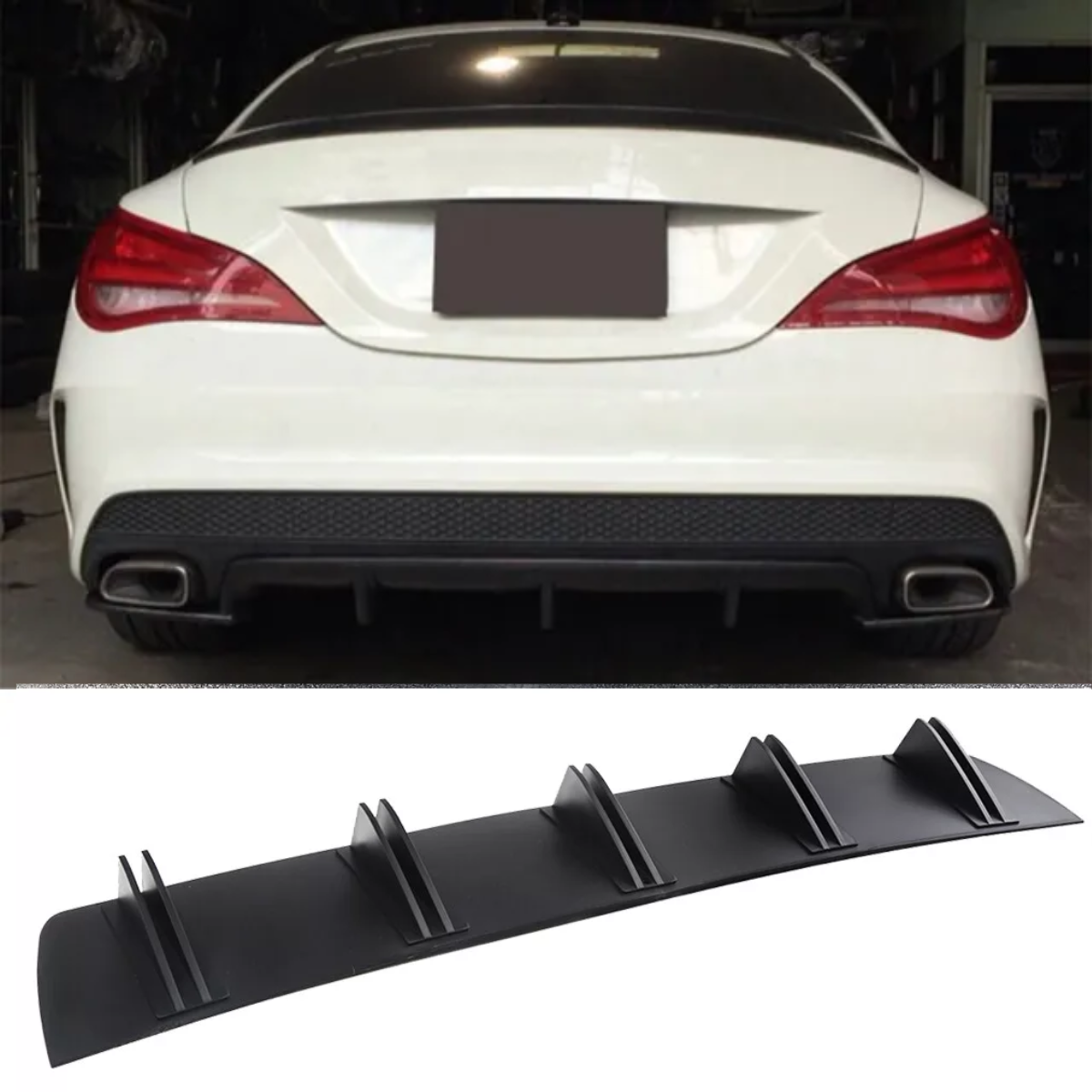  10-Fin Rear Diffuser Bumper Splitter Spoiler