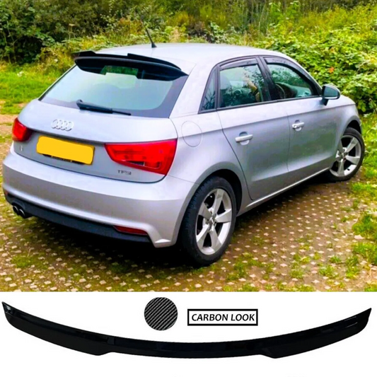 Audi A1 Rear Carbon Fibre Boot Roof Spoiler Lip Wing Kit (2010-2018) Trunk Spoiler Upgrade