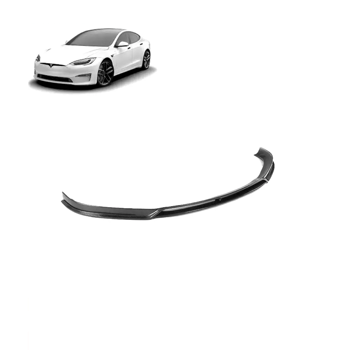 Tesla Model S Front Bumper Lip Splitter Carbon Fibre Lower Spoiler