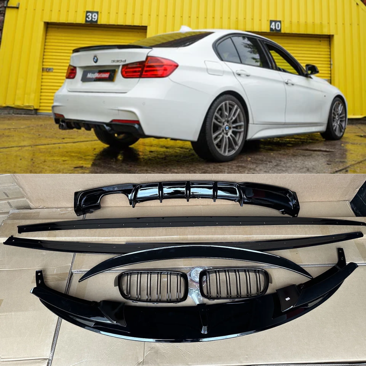 GLOSS BLACK M PERFORMANCE BODY KIT FOR BMW 3 SERIES F30 