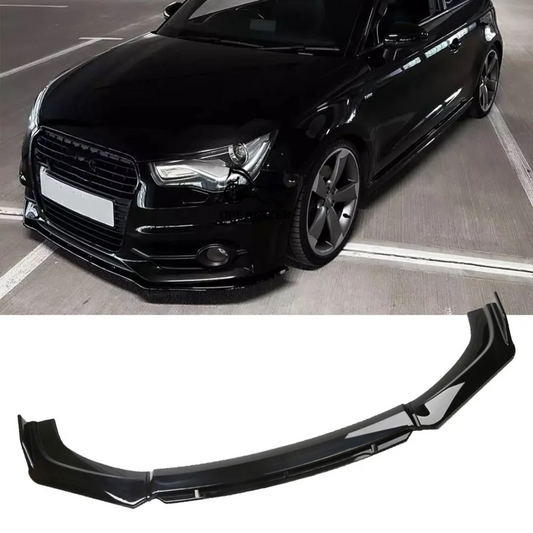 Audi A1 S-Line Gloss Black Front Bumper Lip Spoiler Splitter