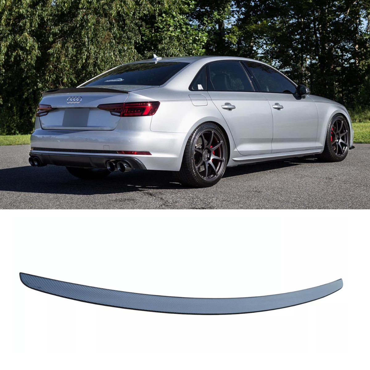 Carbon Fibre effect S4 Style Rear Boot Trunk Spoiler 