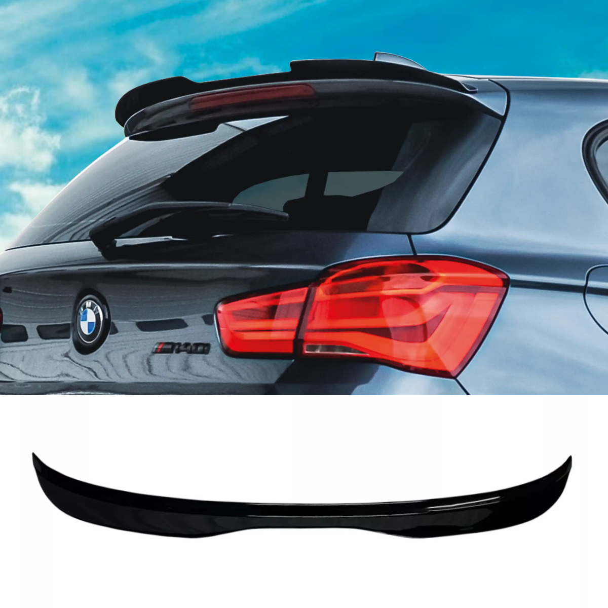 GLOSS BLACK REAR ROOF SPOILER FOR BMW 1 SERIES F20 F21 M SPORT 2011-2019