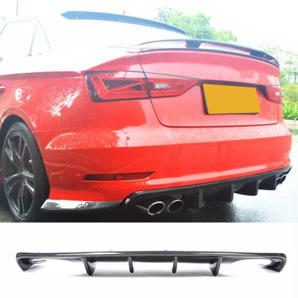 Audi S3 Sportback Rear Diffuser (2013-2016) Carbon Fibre Pre-Facelift